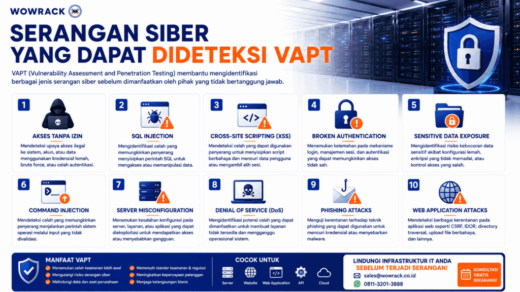 serangan siber yang bisa di deteksi VAPT