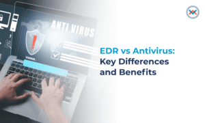 Person monitoring endpoint security software detecting potential threats